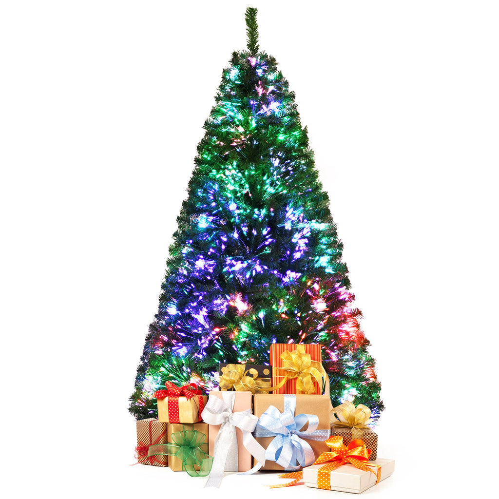 Pre-lit Fiber Optic Artificial Christmas Tree - 6 Feet, Full Branch Tips