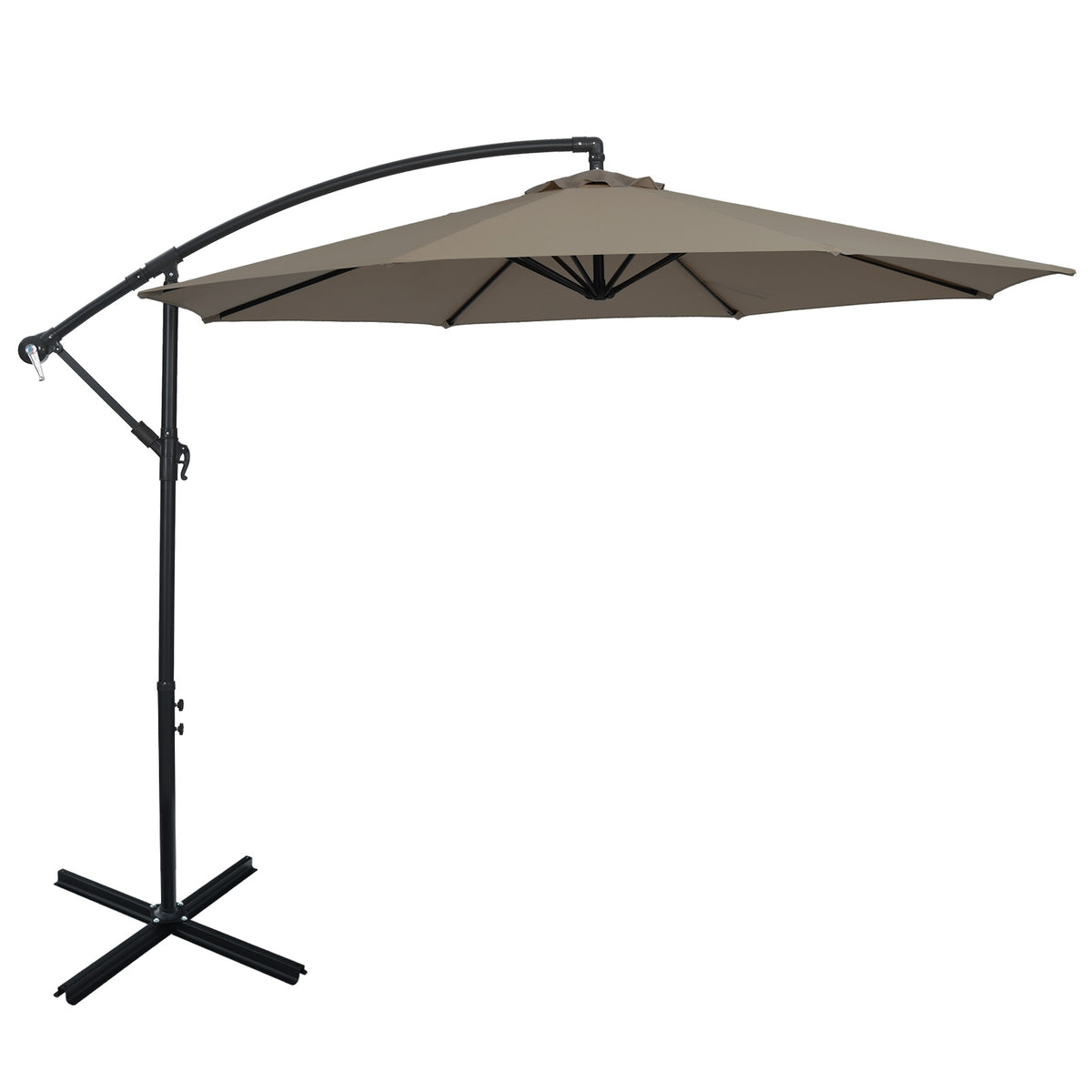 10 x 8 Feet Cantilever Umbrella with 8 Ribs, Brown