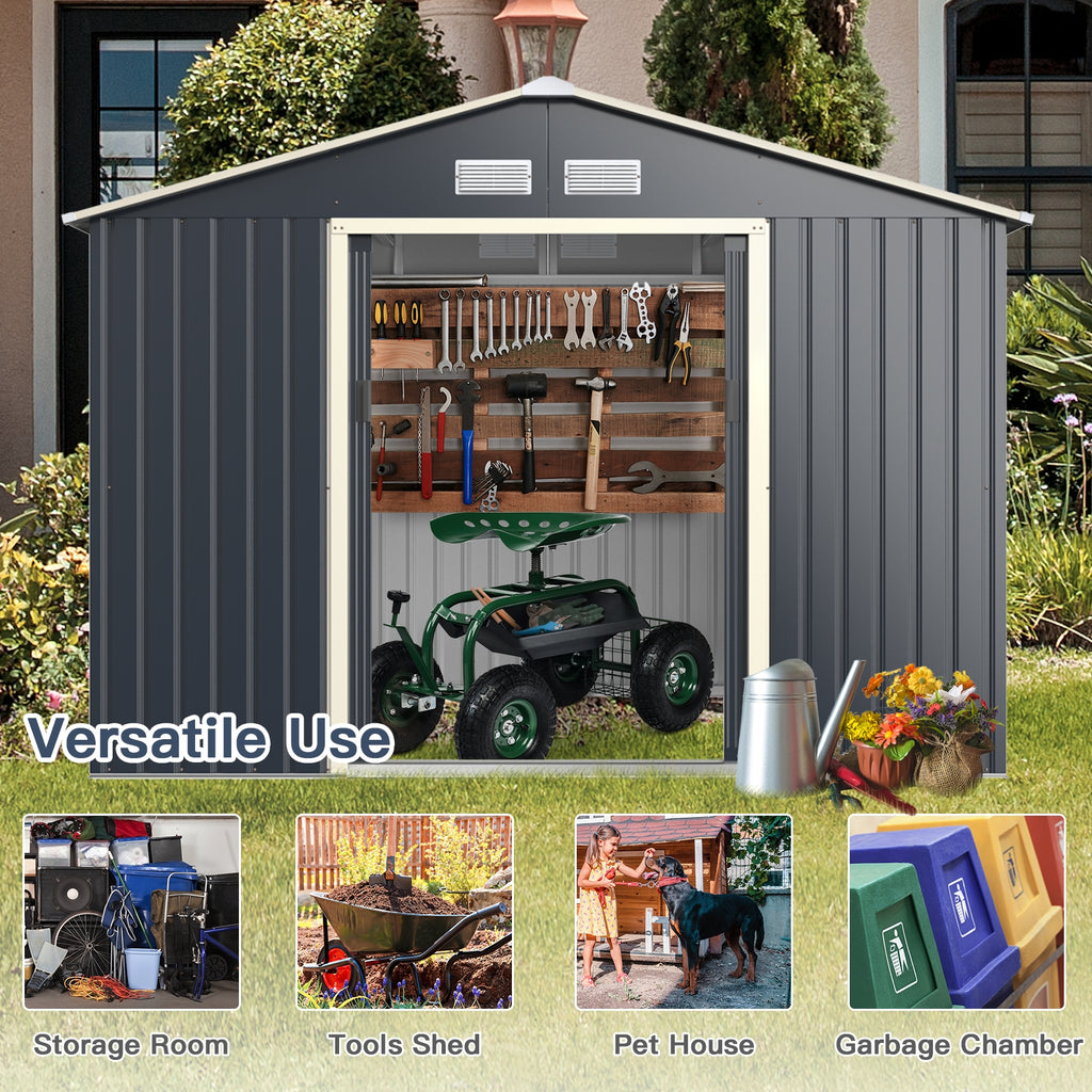 9 x 6 Feet Metal Storage Shed for Garden and Tools