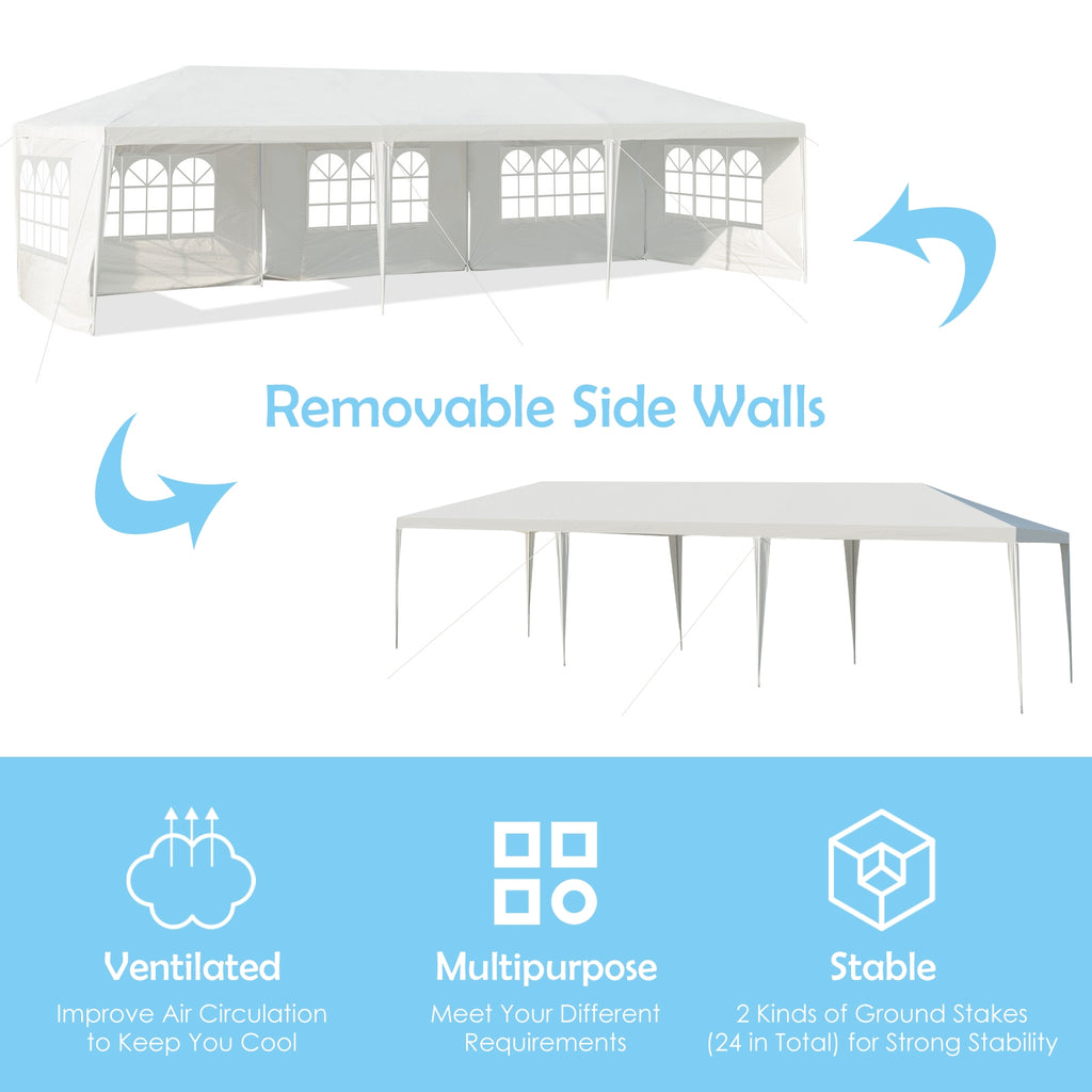 10 x 30 Feet Canopy Tent with 5 Removable Sidewalls