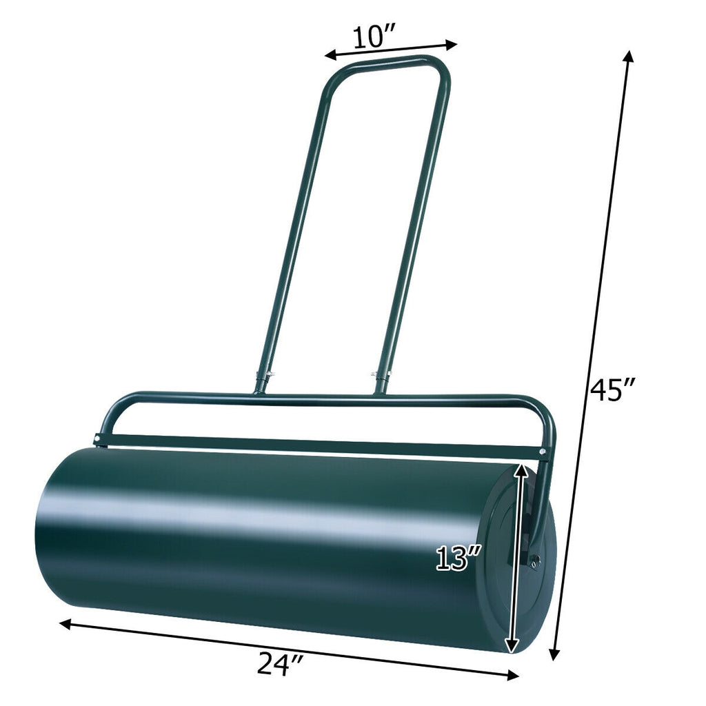 24 x 13 Inch Heavy-Duty Push Lawn Roller, Green