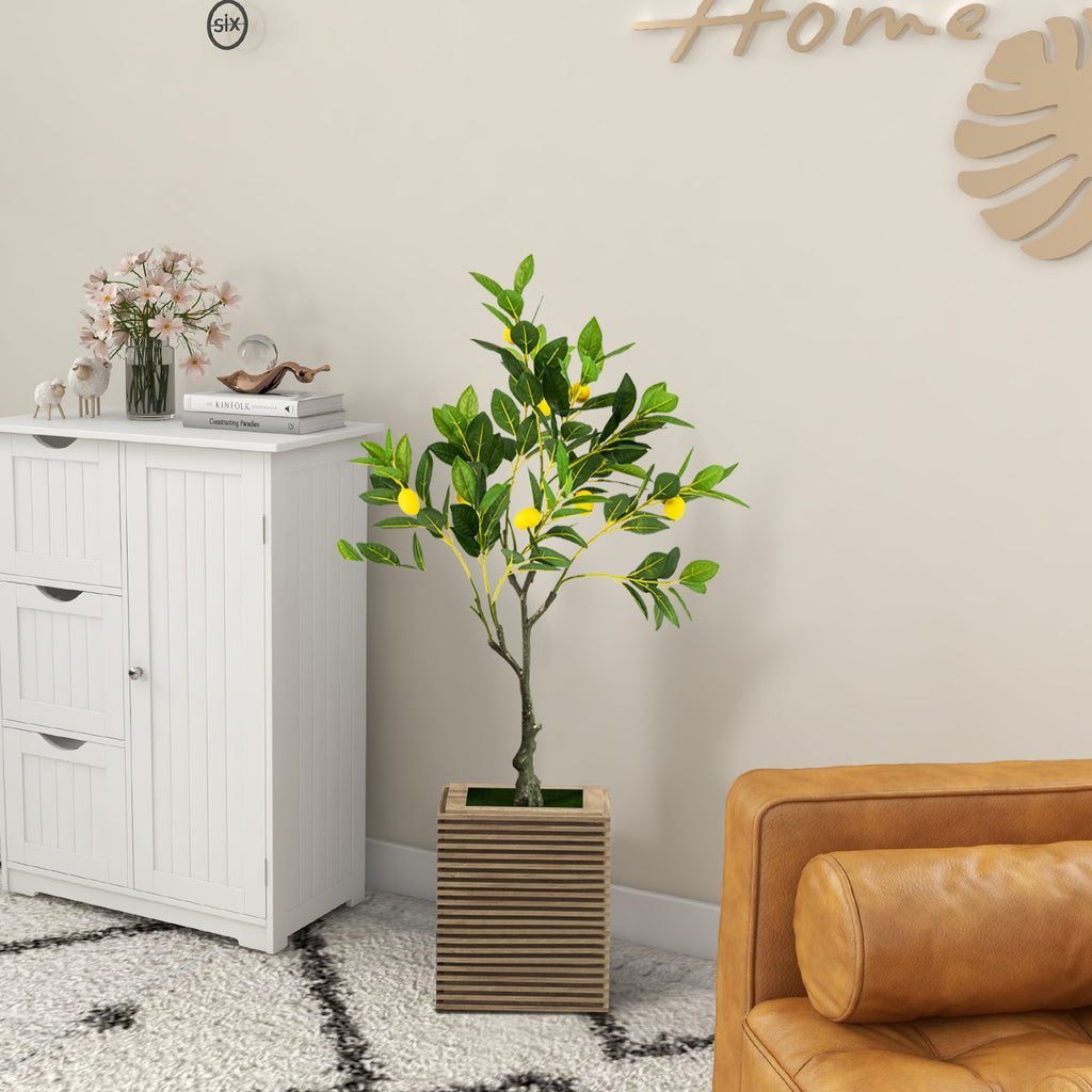 Artificial Lemon Tree 2.6 ft Fake Lemon Plant with Fruits - Realistic Indoor Decor