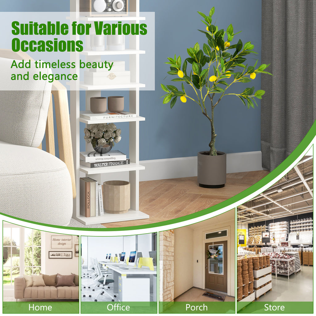 Artificial Lemon Tree 2.6 ft Fake Lemon Plant with Fruits - Realistic Indoor Decor