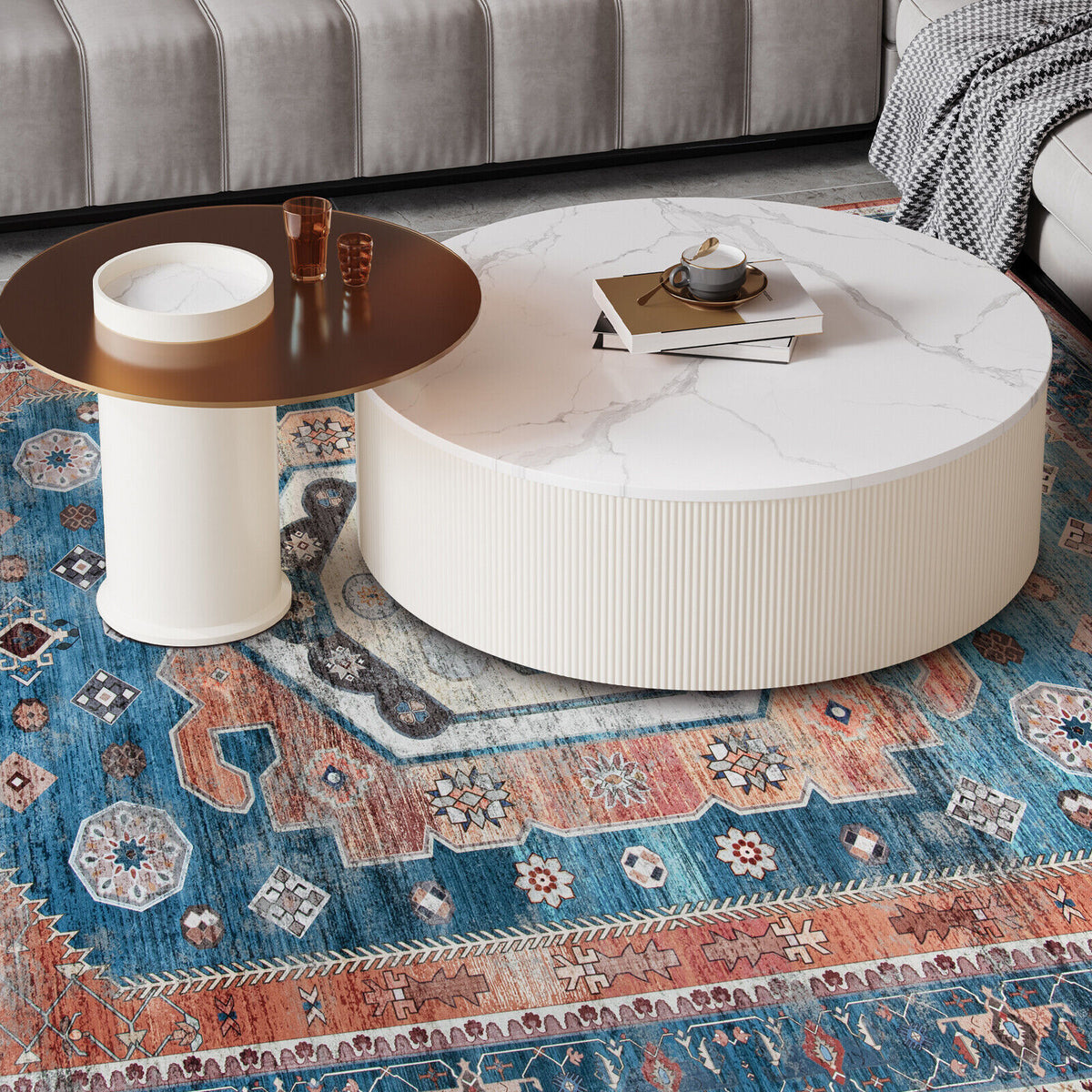 5 x 7 Inch Non-Shedding Indoor Area Rug - Vintage Distressed Pattern