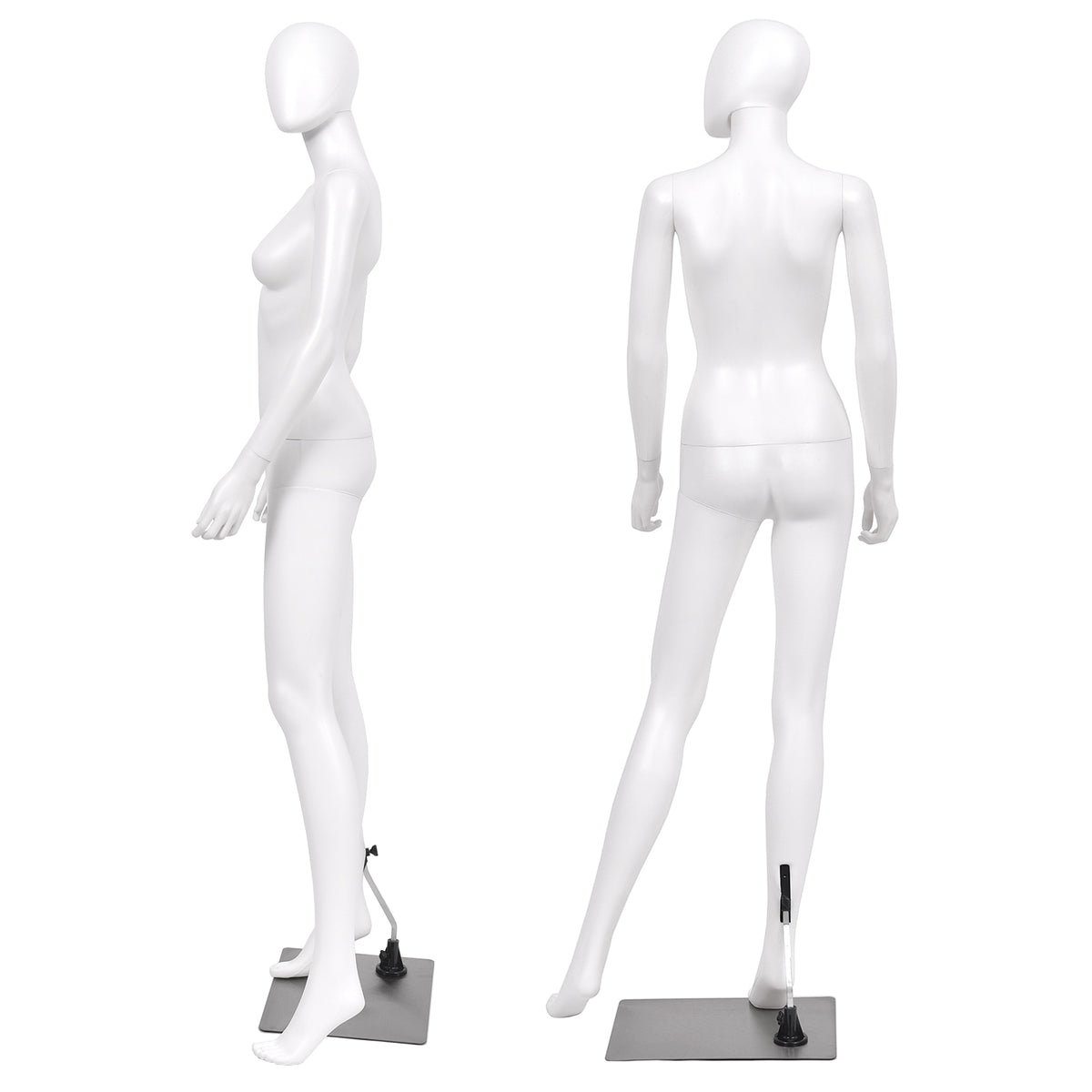 Full Body Female Mannequin with Metal Stand - 70 Inch, Straight Arms Variation