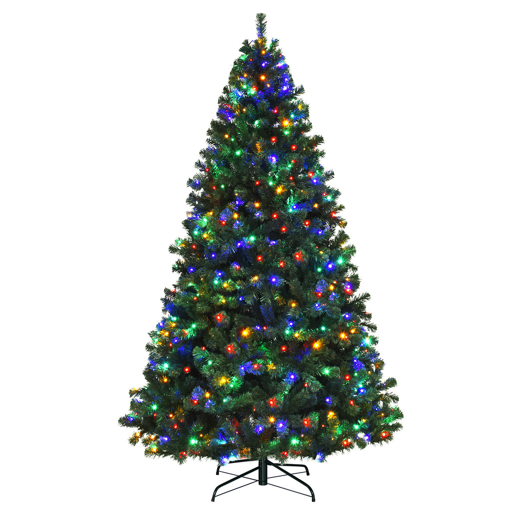 7.5 Feet Pre-Lit Artificial Spruce Christmas Tree with 550 Multicolor Lights - Variation: Multicolor Light