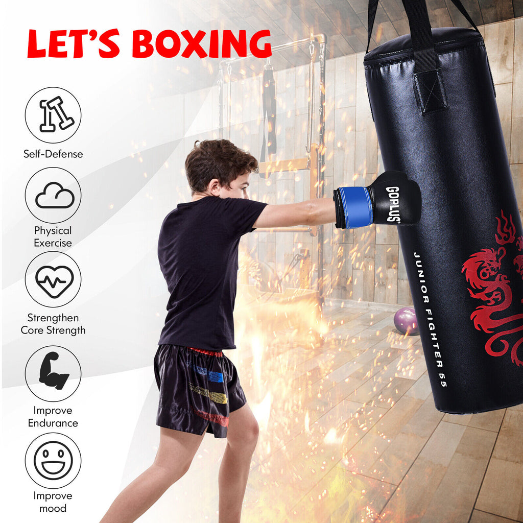 Kids Boxing Set with 40Lbs Sandbag Gloves Jump Rope Carry Bag - Variation 5 Pieces