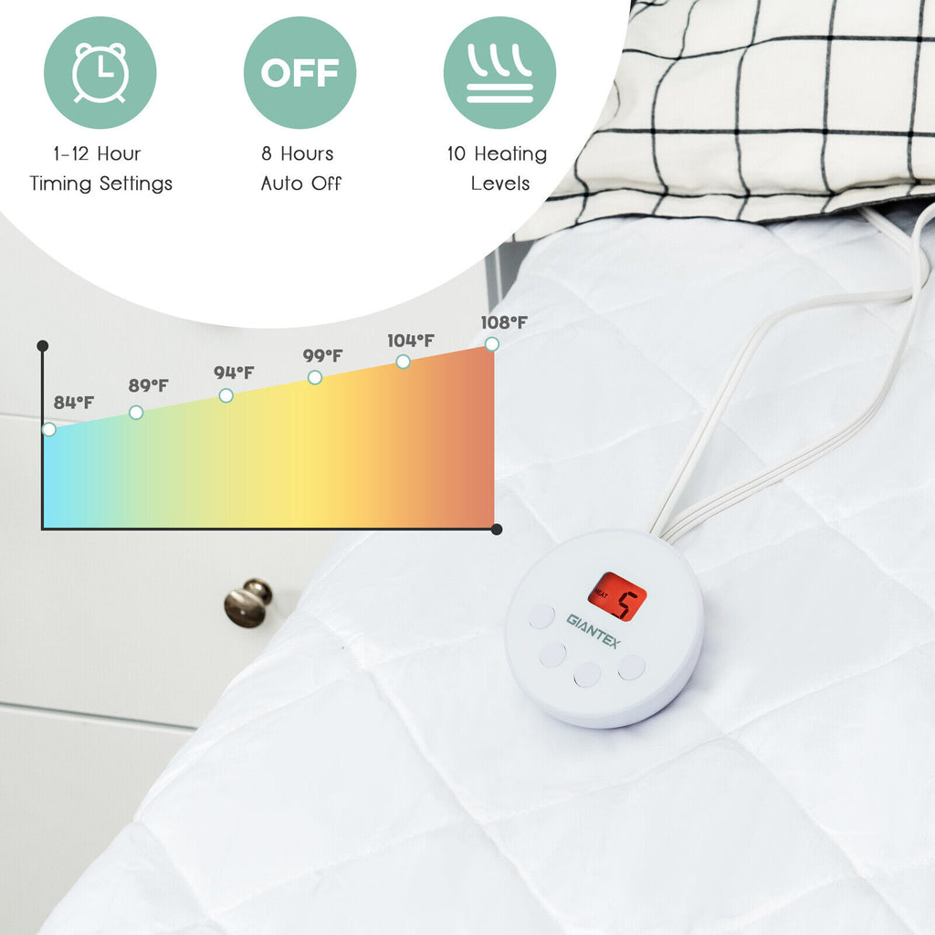 Electric Heated Mattress Pad Queen Size with Dual Controller