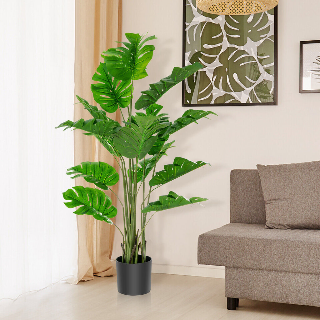 Artificial Monstera Tree - 5 Feet Faux Indoor Outdoor Plant with Realistic Leaves & DIY Assembly