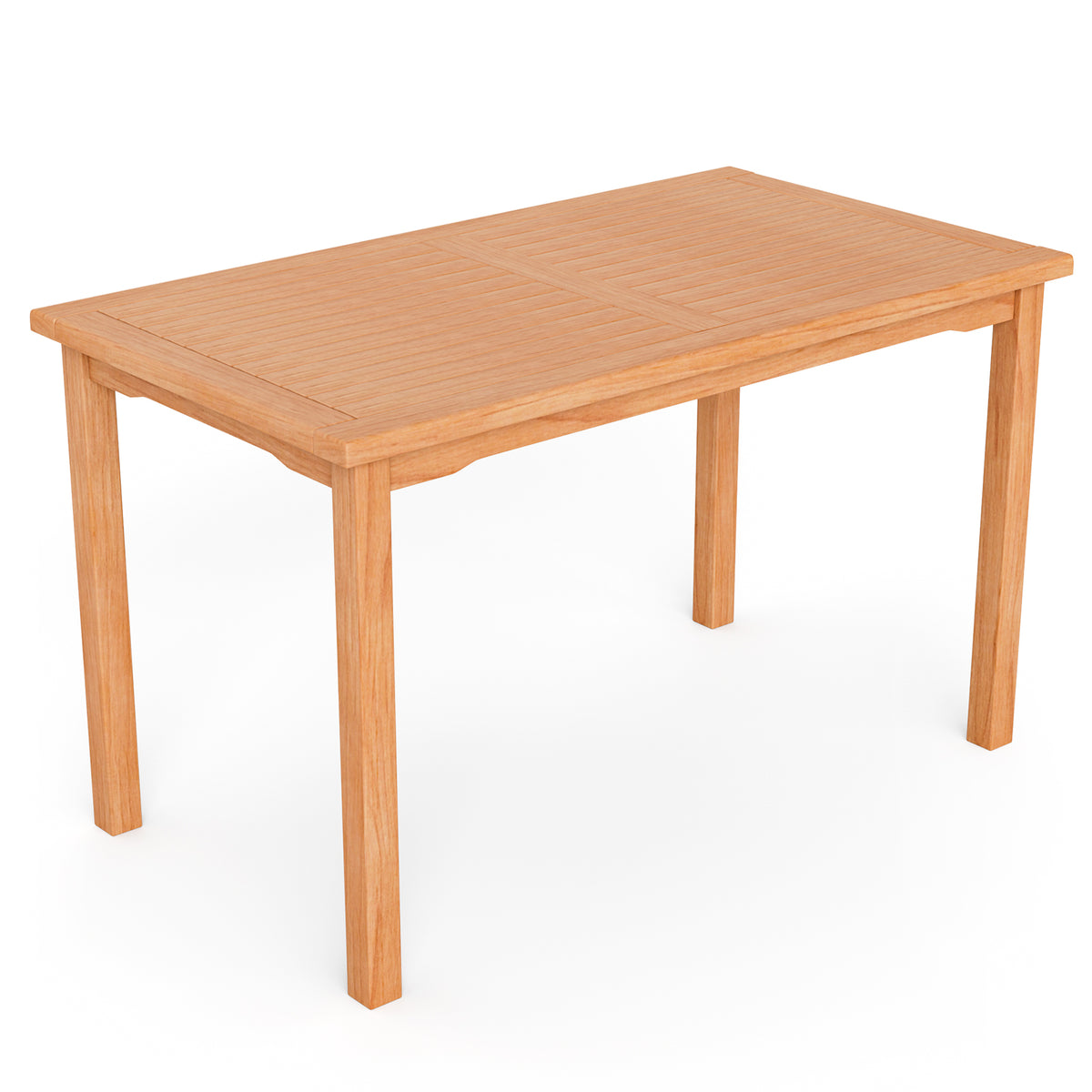 49 Inch Rectangle Patio Indonesia Teak Wood Dining Table with Slatted