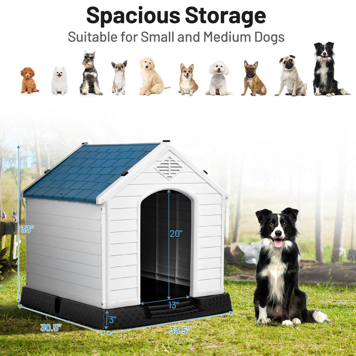 Medium Dog House with Ventilation System & Fastening - M Variation