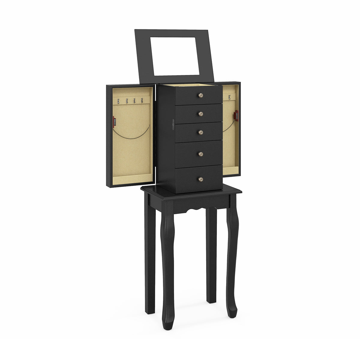 Jewelry Armoire Cabinet with Mirror - Brown