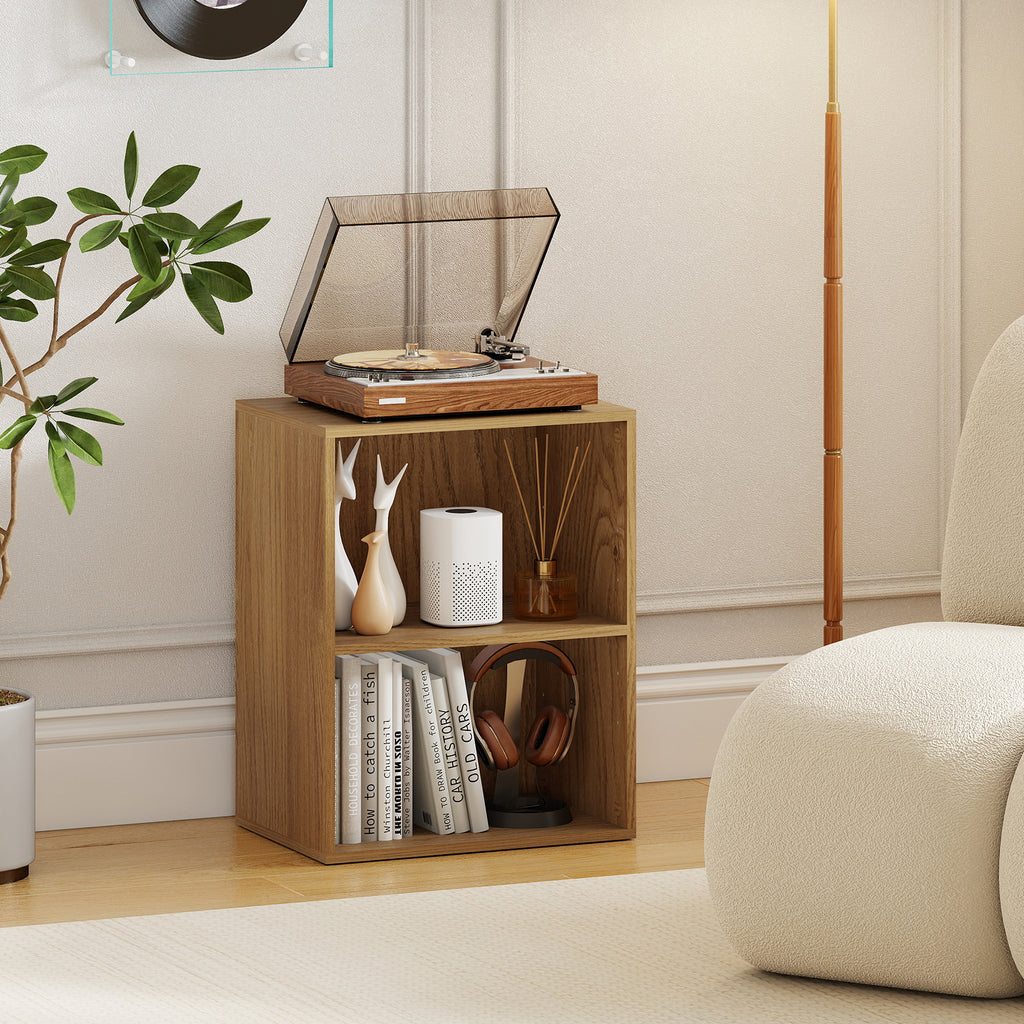 2-Cube Bookcase Floor Standing Open Bookshelf - Natural