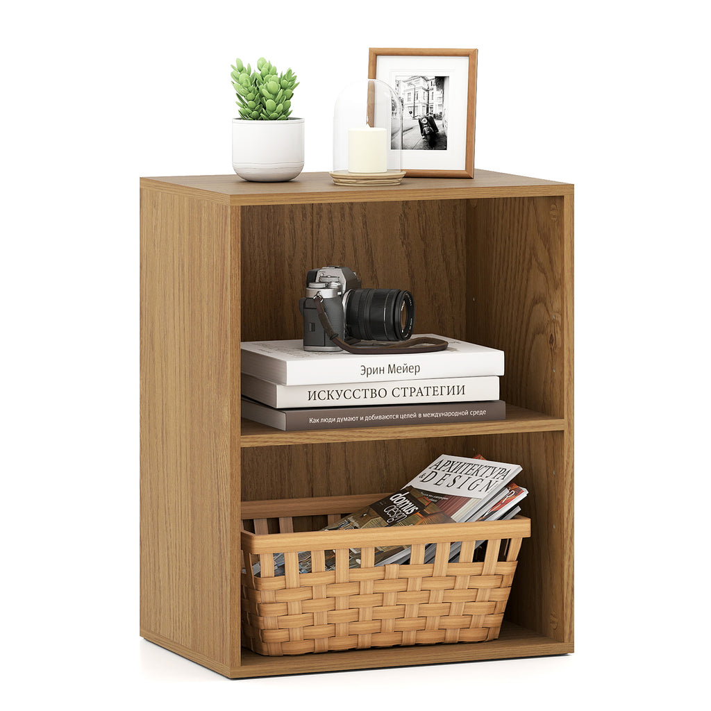 2-Cube Bookcase Floor Standing Open Bookshelf - Natural