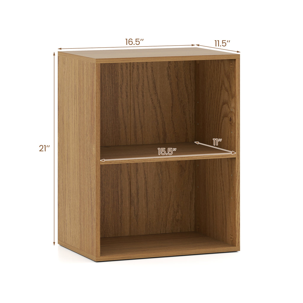 2-Cube Bookcase Floor Standing Open Bookshelf - Natural