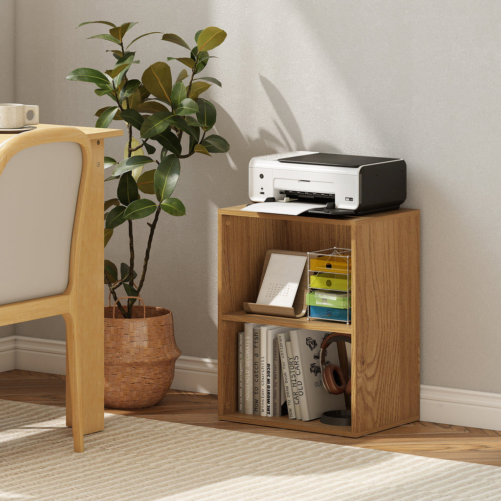 2-Cube Bookcase Floor Standing Open Bookshelf - Natural