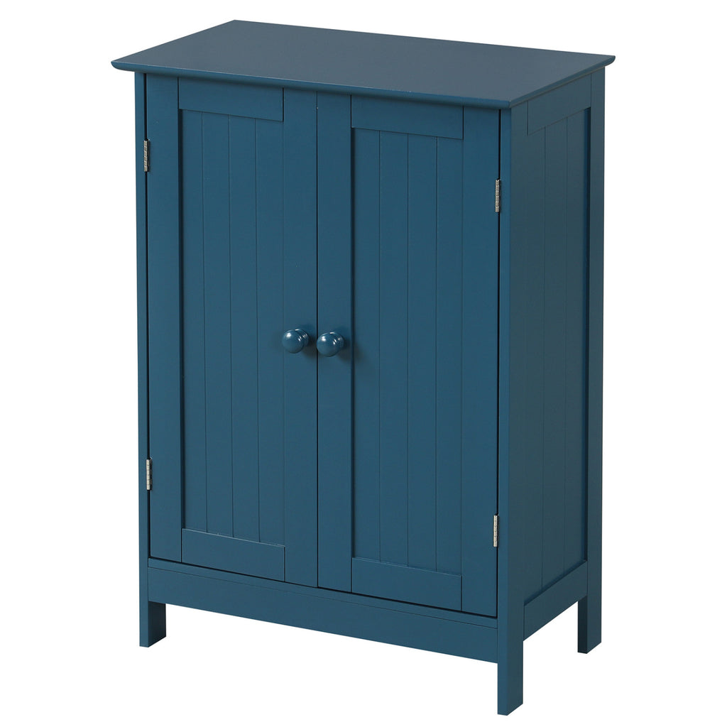 2-Door Freestanding Wooden Bathroom Cabinet with Adjustable Shelf
