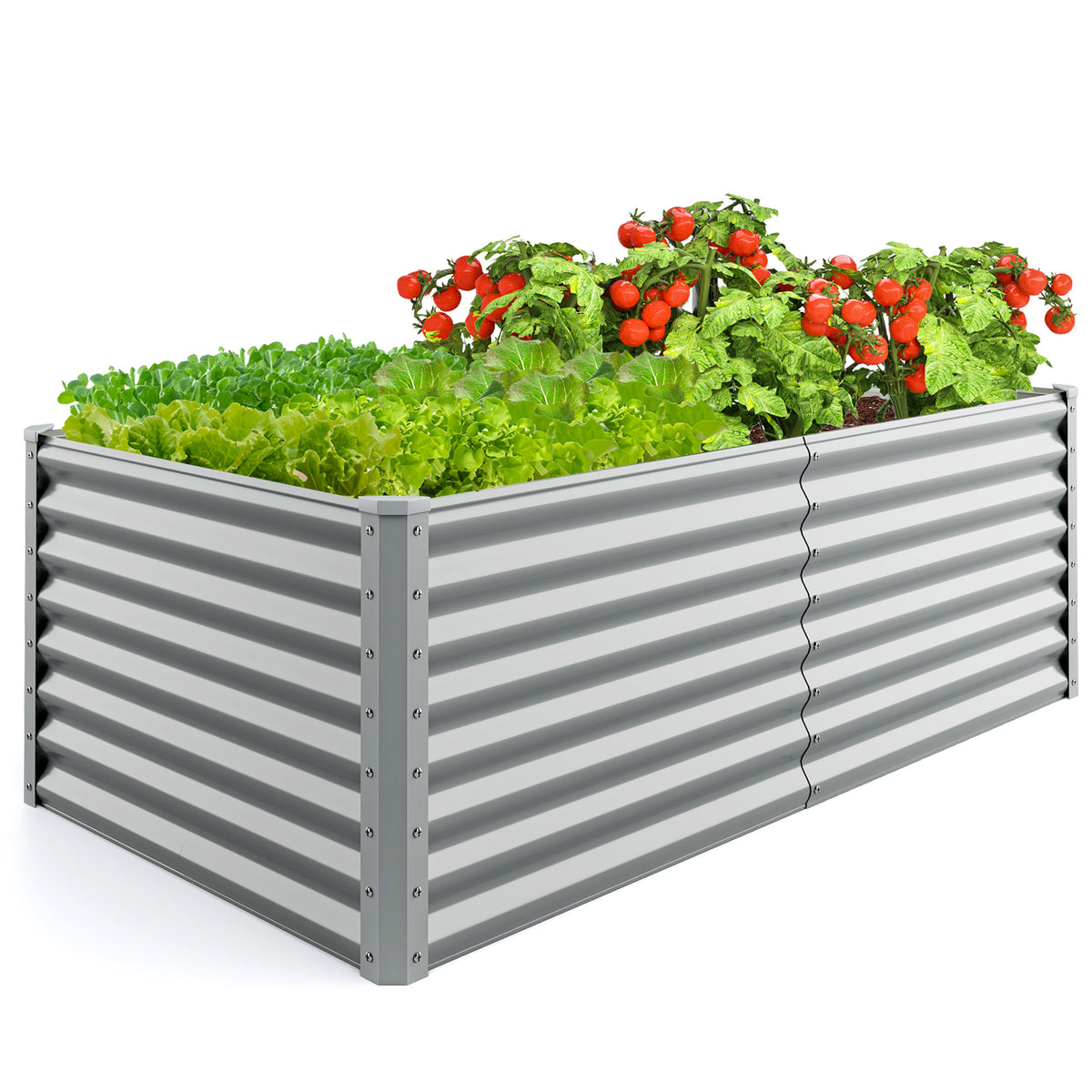 6 x 3 2 Feet Metal Rectangular Raised Garden Bed with Open Bottom