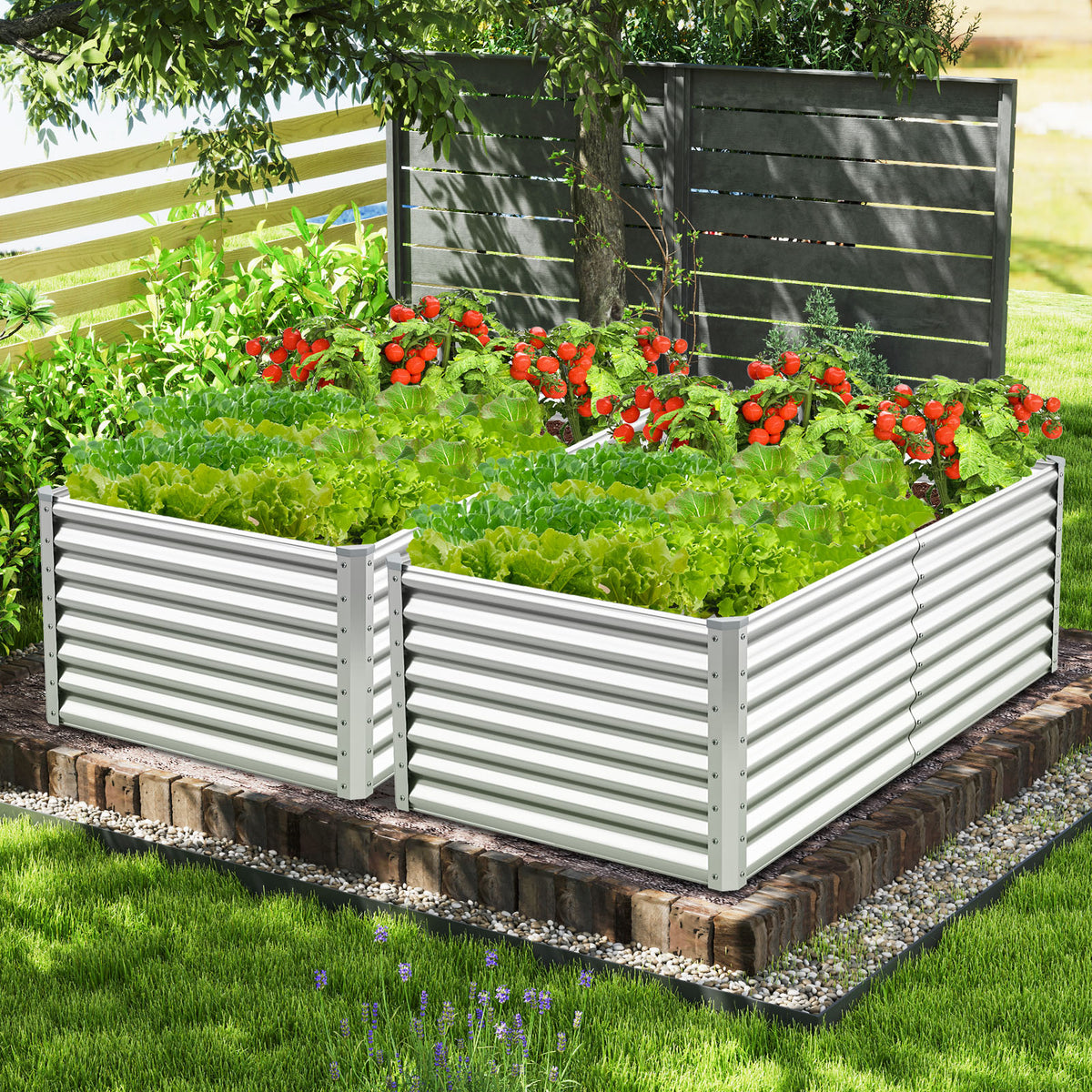 6 x 3 2 Feet Metal Rectangular Raised Garden Bed with Open Bottom