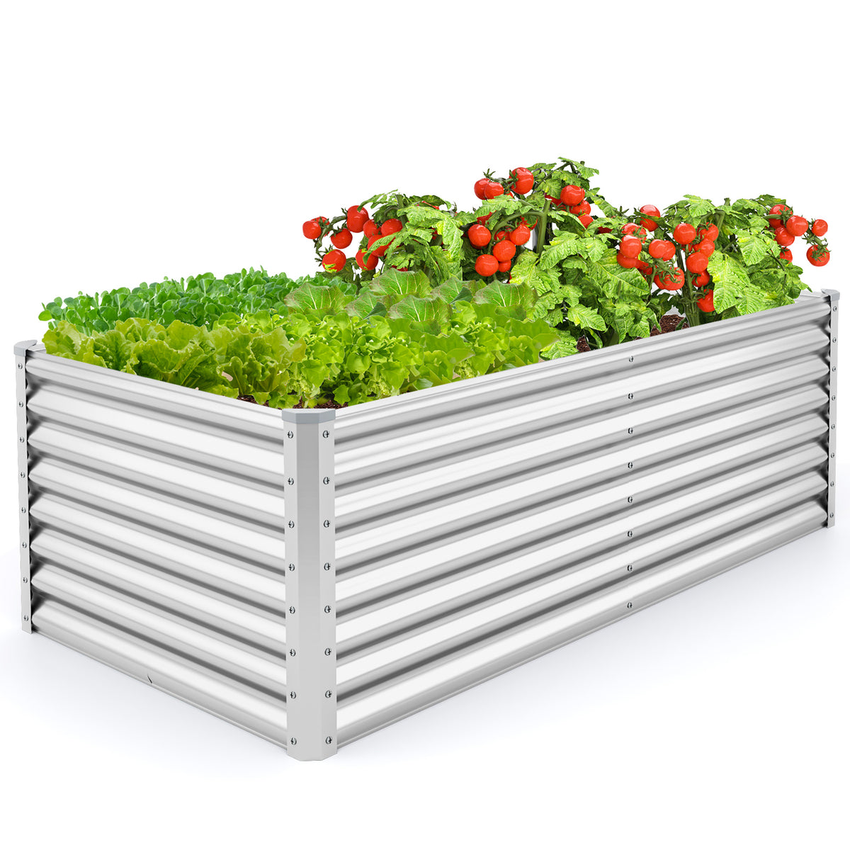 6 x 3 2 Feet Metal Rectangular Raised Garden Bed with Open Bottom