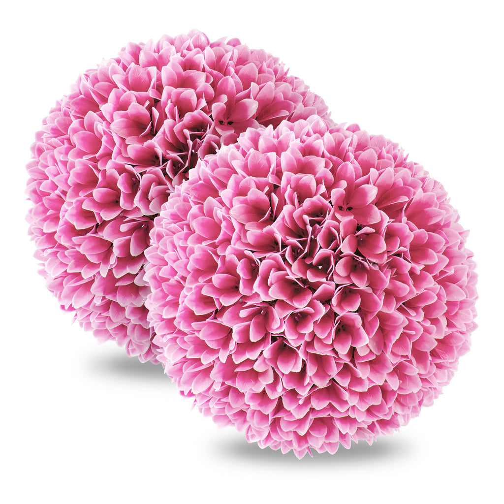 Green Artificial Plant Topiary Balls 2 Pieces Faux Boxwood Decor