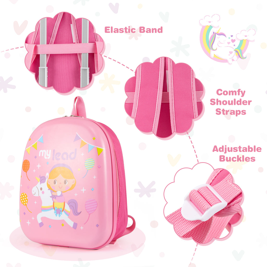 Kids Luggage Set With Spinner Wheels - Pink Travel Suitcase & Backpack - 2 Pieces