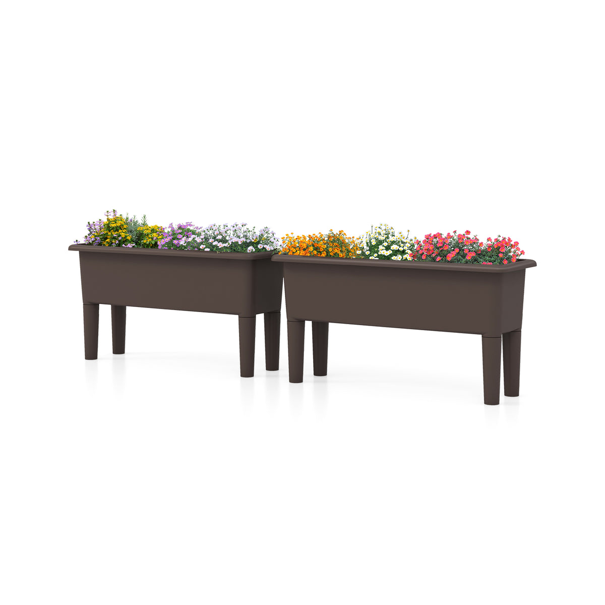 2 PCS Raised Garden Beds Self-Watering Planter Box with Detachable