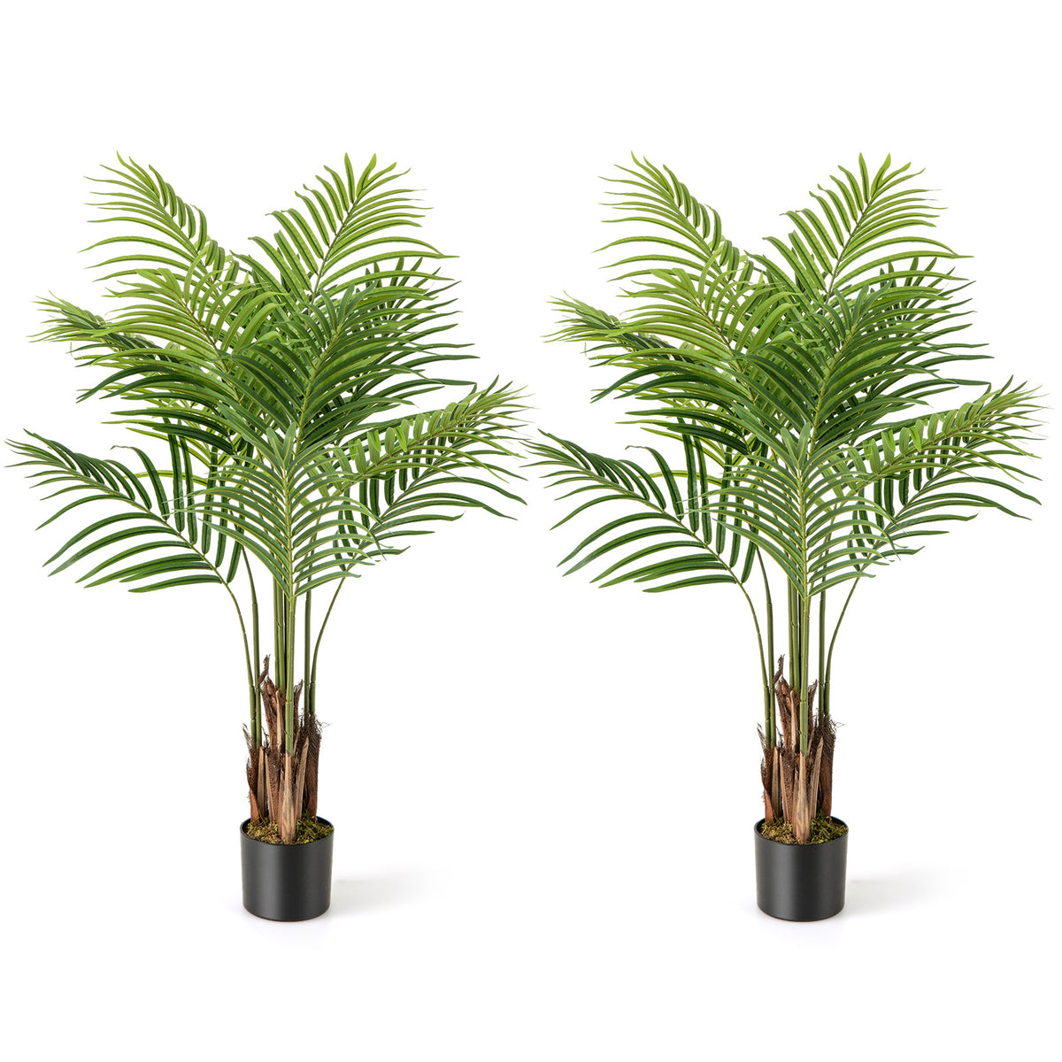 Artificial Palm Tree 6.3 Ft Tall - 2 Pack with Adjustable Leaves - Indoor & Commercial Decor