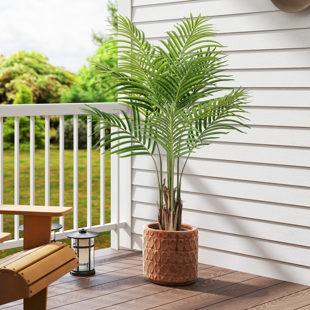 Artificial Palm Paradise Plant - Green, 4.2Ft Tall Potted Fake Tree - Set of 2