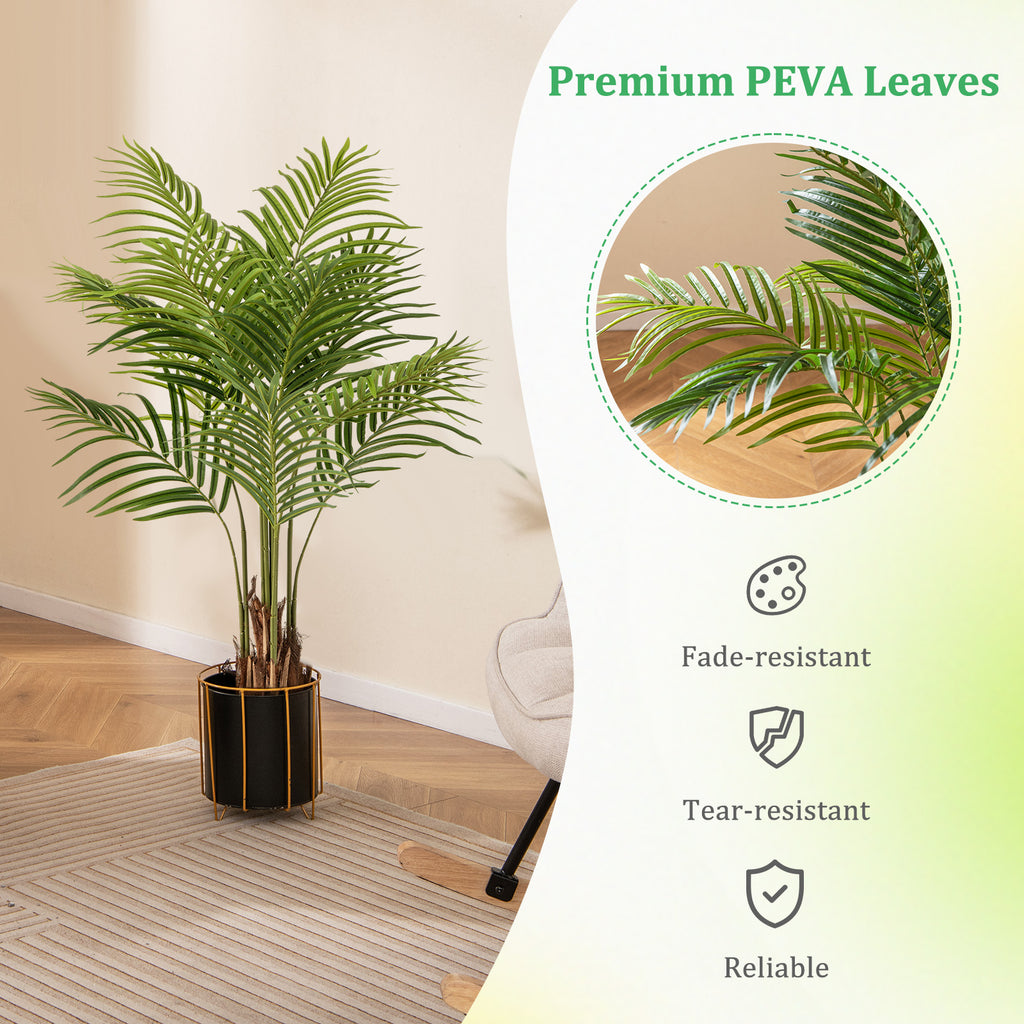 Artificial Palm Paradise Plant - Green, 4.2Ft Tall Potted Fake Tree - Set of 2