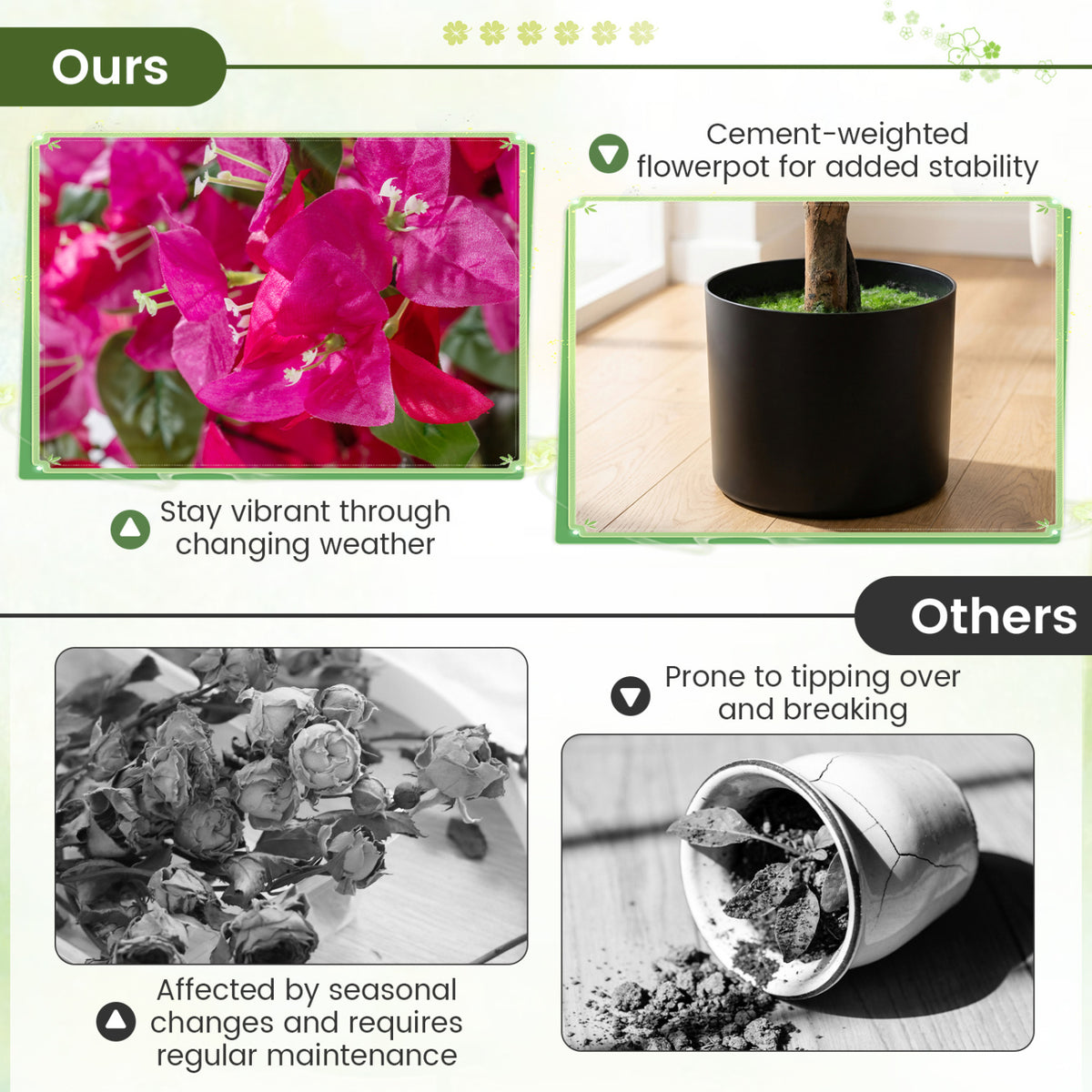 2 Pack Artificial Azalea Trees with Vivid Blooming Flowers - Faux Floral Plants