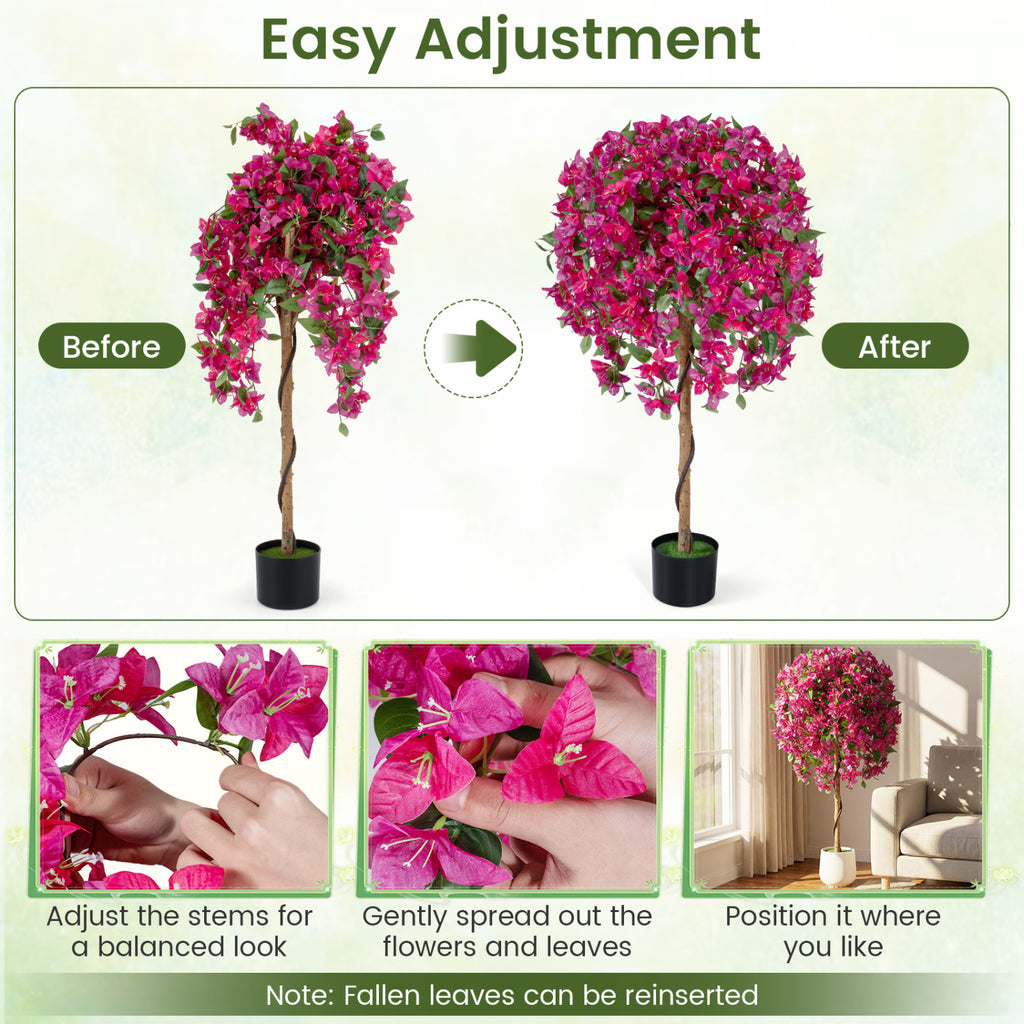 2 Pack Artificial Azalea Trees with Vivid Blooming Flowers - Faux Floral Plants