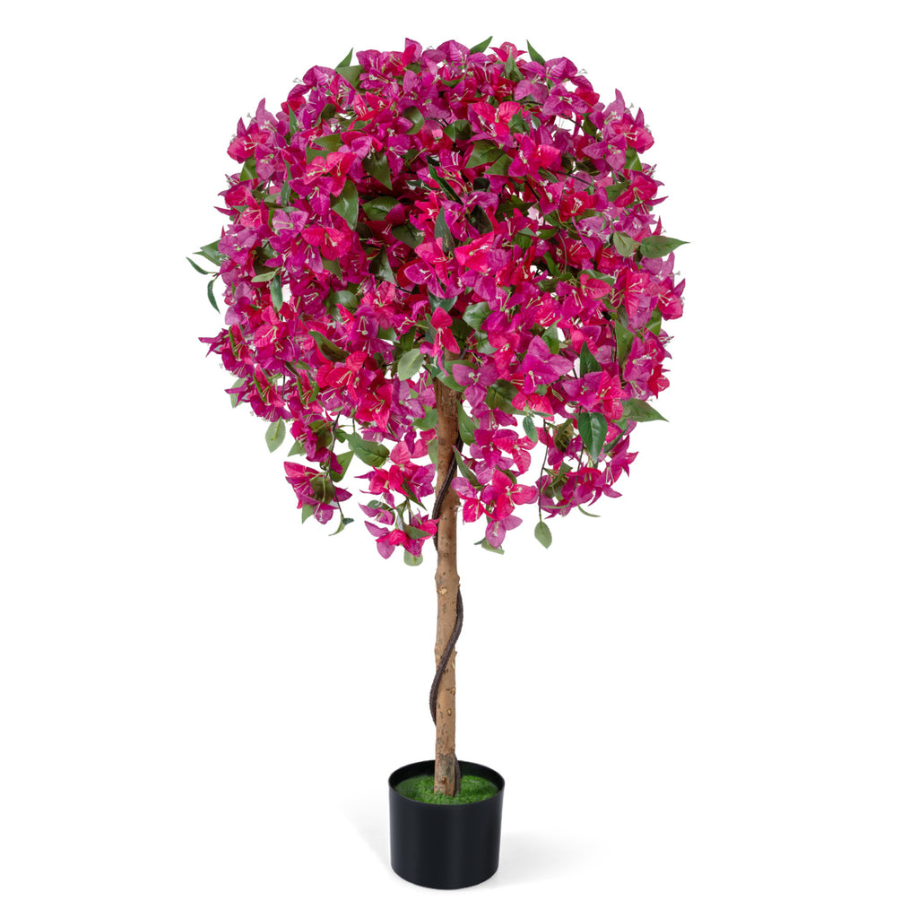 2 Pack Artificial Azalea Trees with Vivid Blooming Flowers - Faux Floral Plants