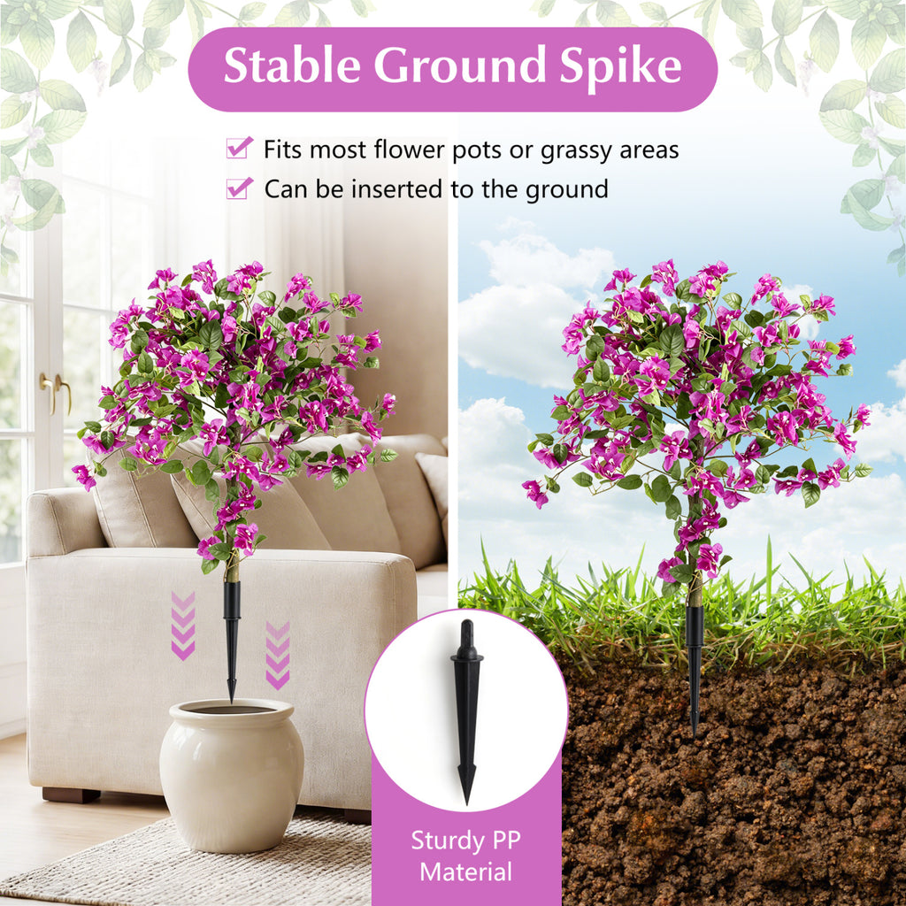 Artificial Bougainvillea Trees with Ground Spikes - 2 Pack Outdoor Decor - Variation of THIS listing