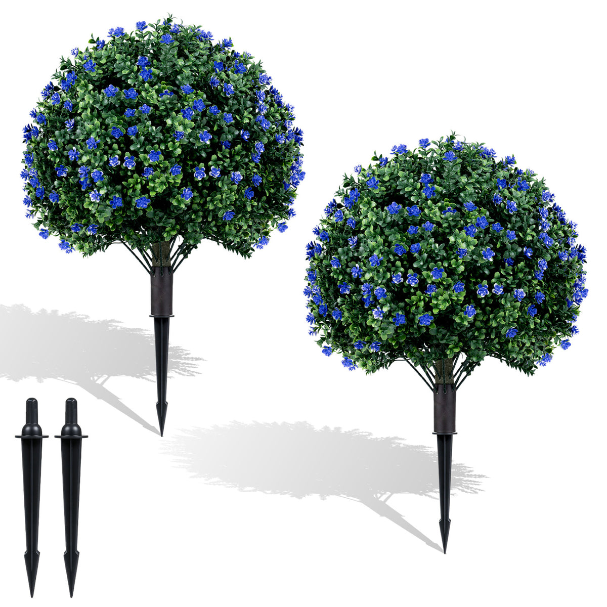 Artificial Camellia Boxwood Topiary Ball Trees - 27.5 Inch Faux Outdoor Plants - Variation of THIS listing