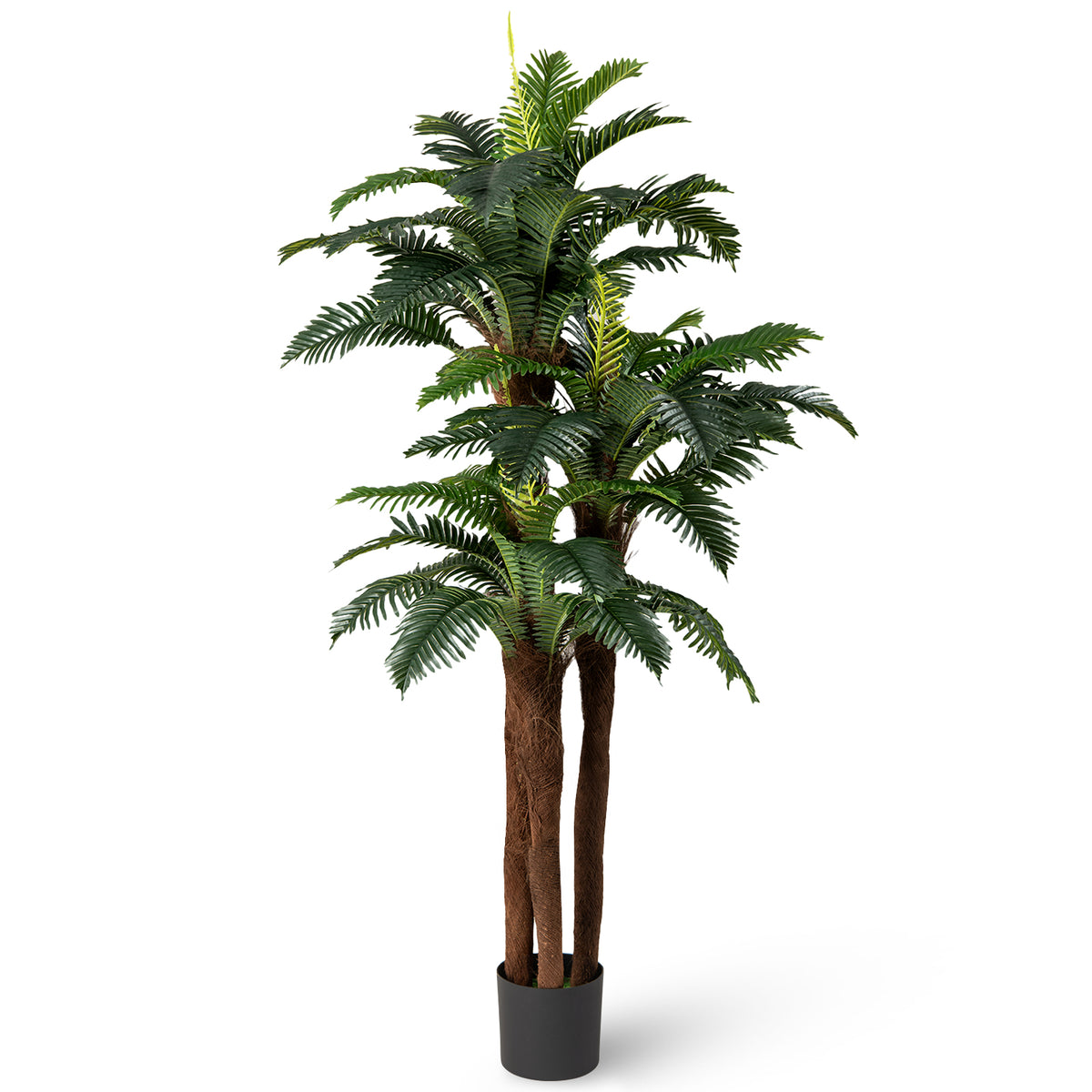 Artificial Palm Tree 6.3 Ft Tall - 2 Pack with Adjustable Leaves - Indoor & Commercial Decor