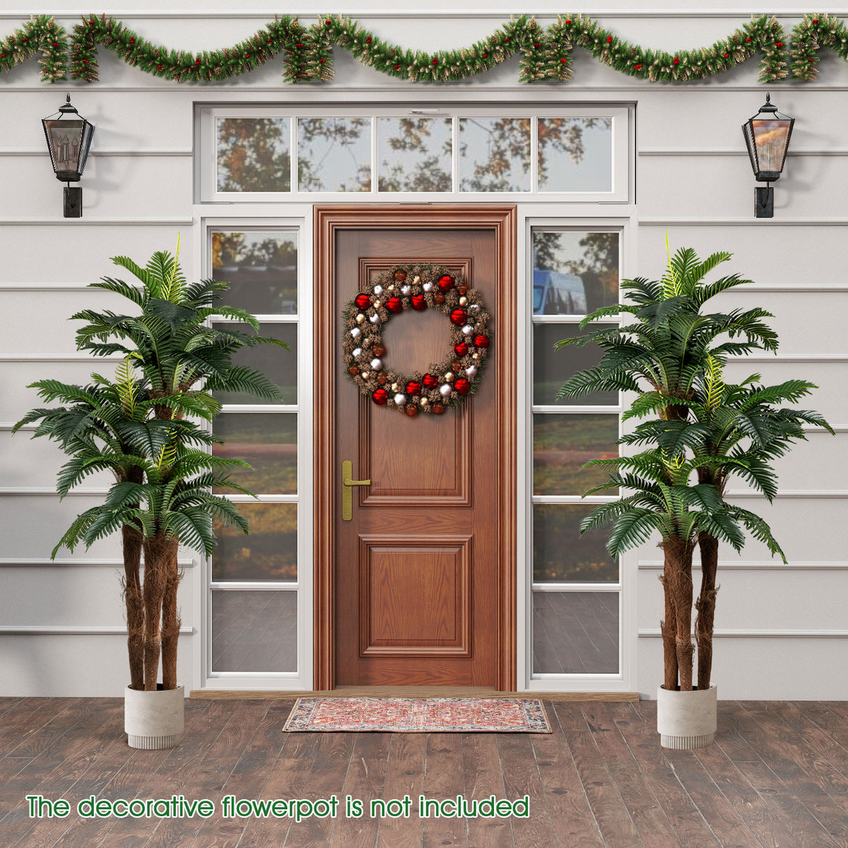 Artificial Palm Tree 6.3 Ft Tall - 2 Pack with Adjustable Leaves - Indoor & Commercial Decor