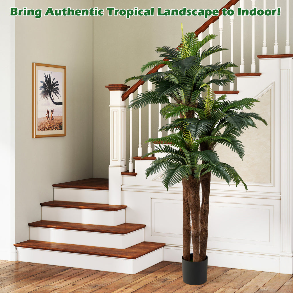 Artificial Palm Tree 6.3 Ft Tall - 2 Pack with Adjustable Leaves - Indoor & Commercial Decor