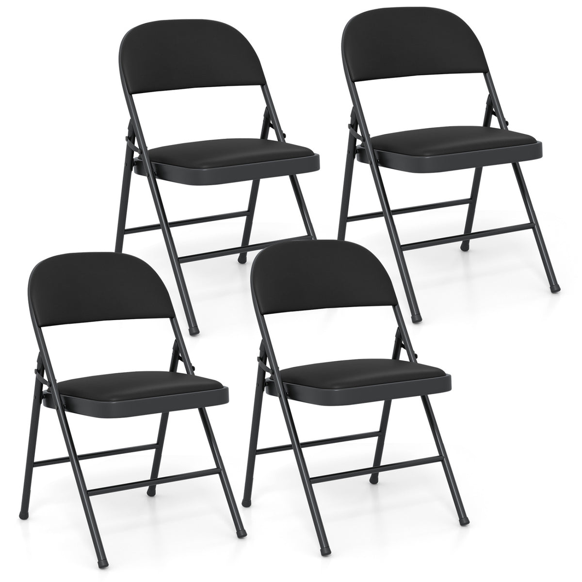 Foldable Dining Chair Set of 2 with Padded Seat & Backrest