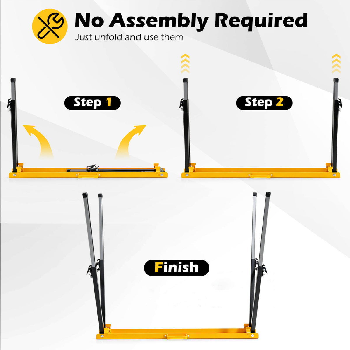 2 Pack Folding Saw Horses with 12 Adjustable Leg Heights and Handles