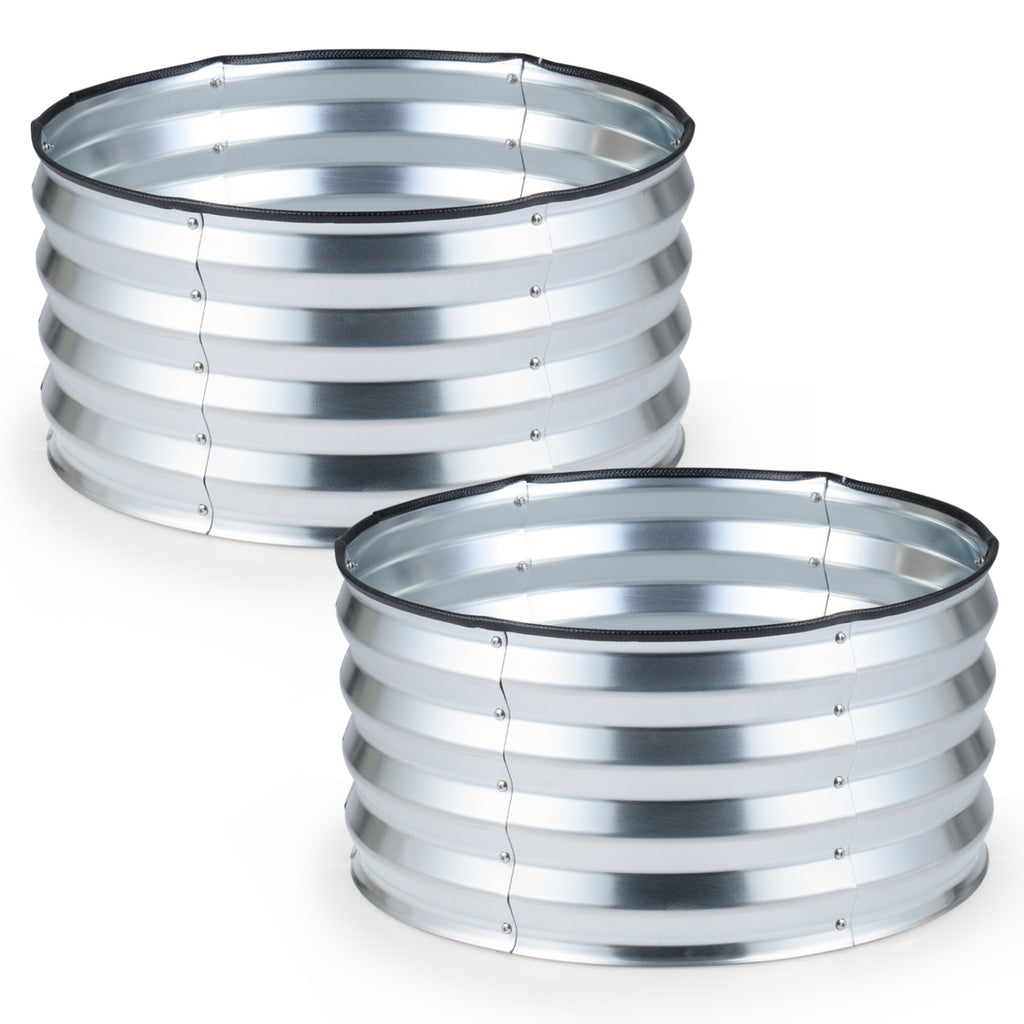 Galvanized Raised Garden Bed Kit, Set of 2 – Silver