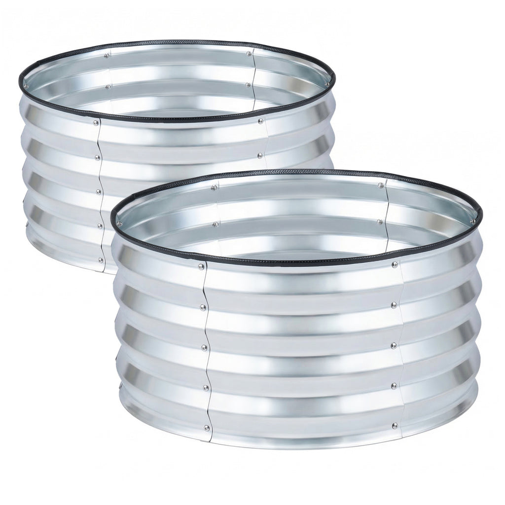 Galvanized Raised Garden Bed Kit, Set of 2 – Silver