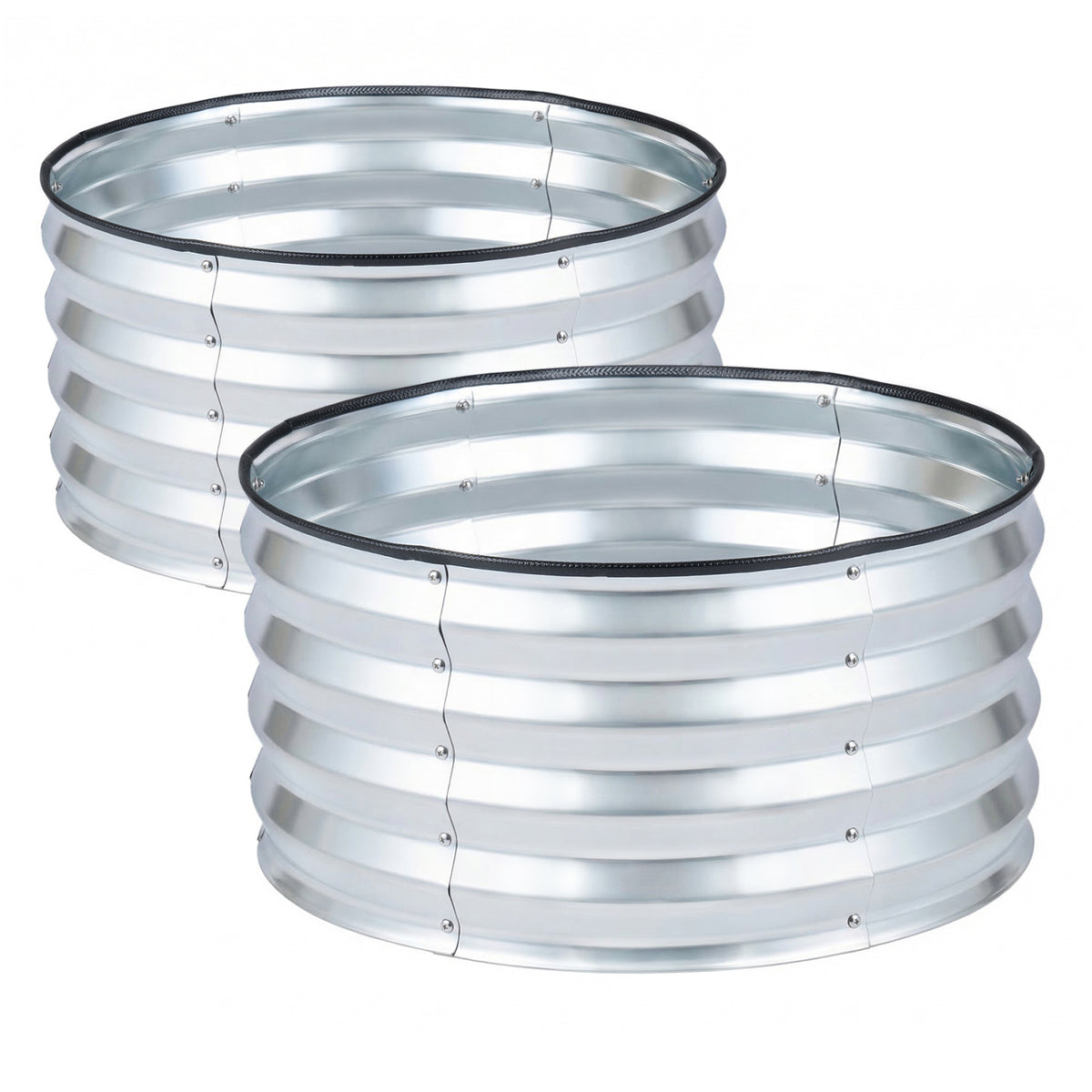 Galvanized Raised Garden Bed Kit, Set of 2 – Silver