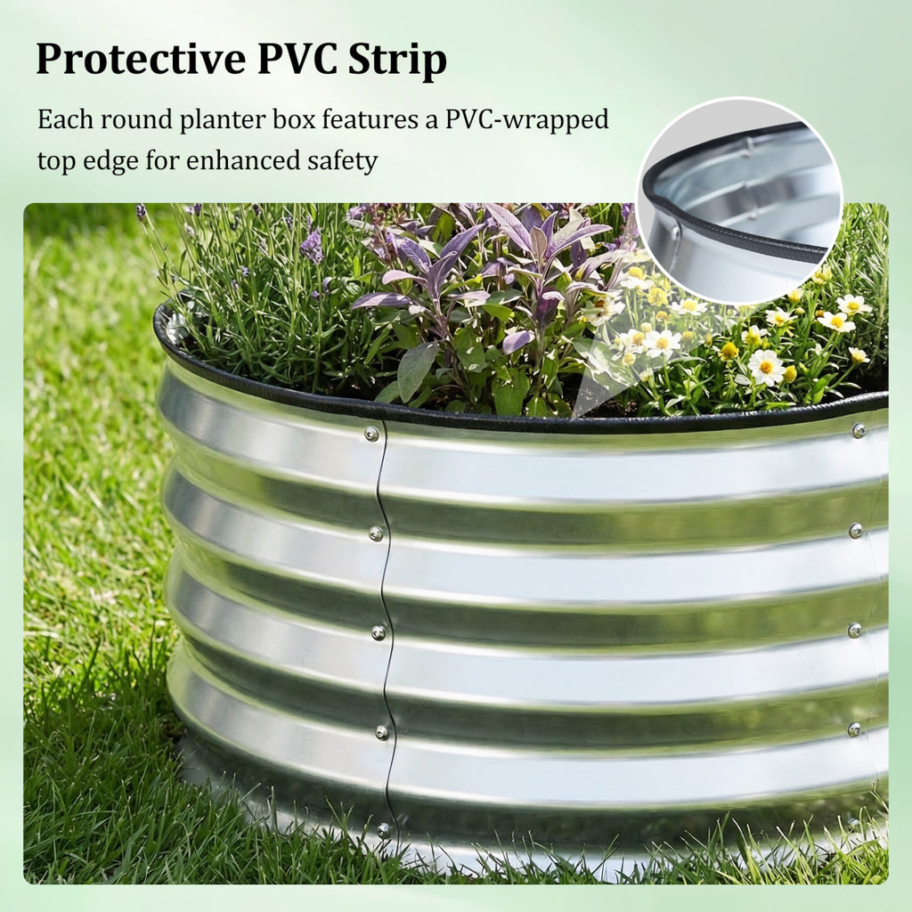 Galvanized Raised Garden Bed Kit, Set of 2 – Silver