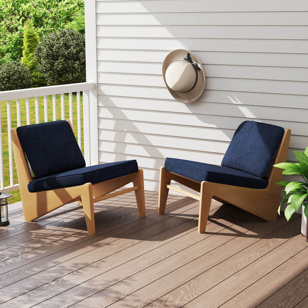 Outdoor Patio Cushion Set with Removable Covers - Navy
