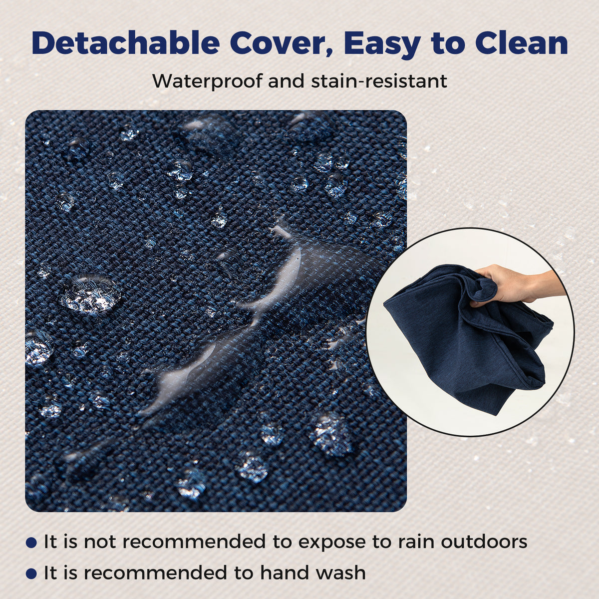 Outdoor Patio Cushion Set with Removable Covers - Navy