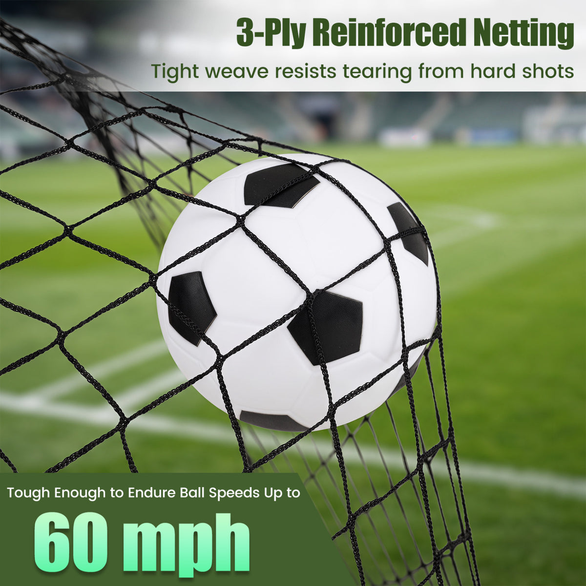 2-Pack 4 ft x 3 ft Portable Soccer Goals Set with Pitch Marker Cloth & Cones