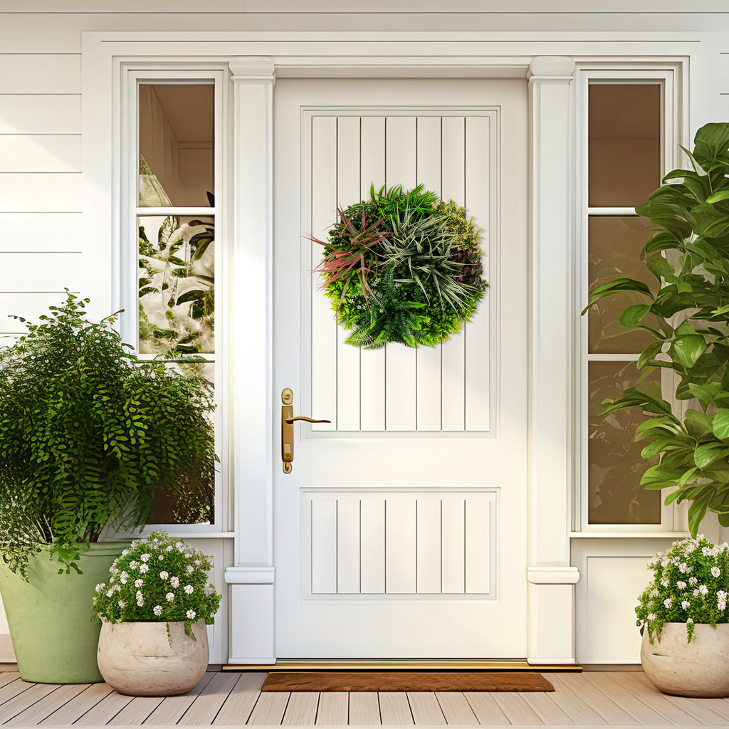 2 Pack Square Framed Artificial Foliage Wall Art - 9 Types of Imitation Plants