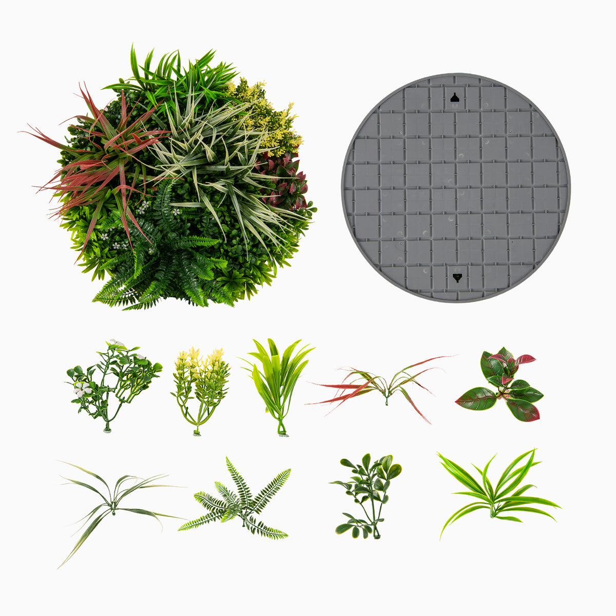 2 Pack Square Framed Artificial Foliage Wall Art - 9 Types of Imitation Plants
