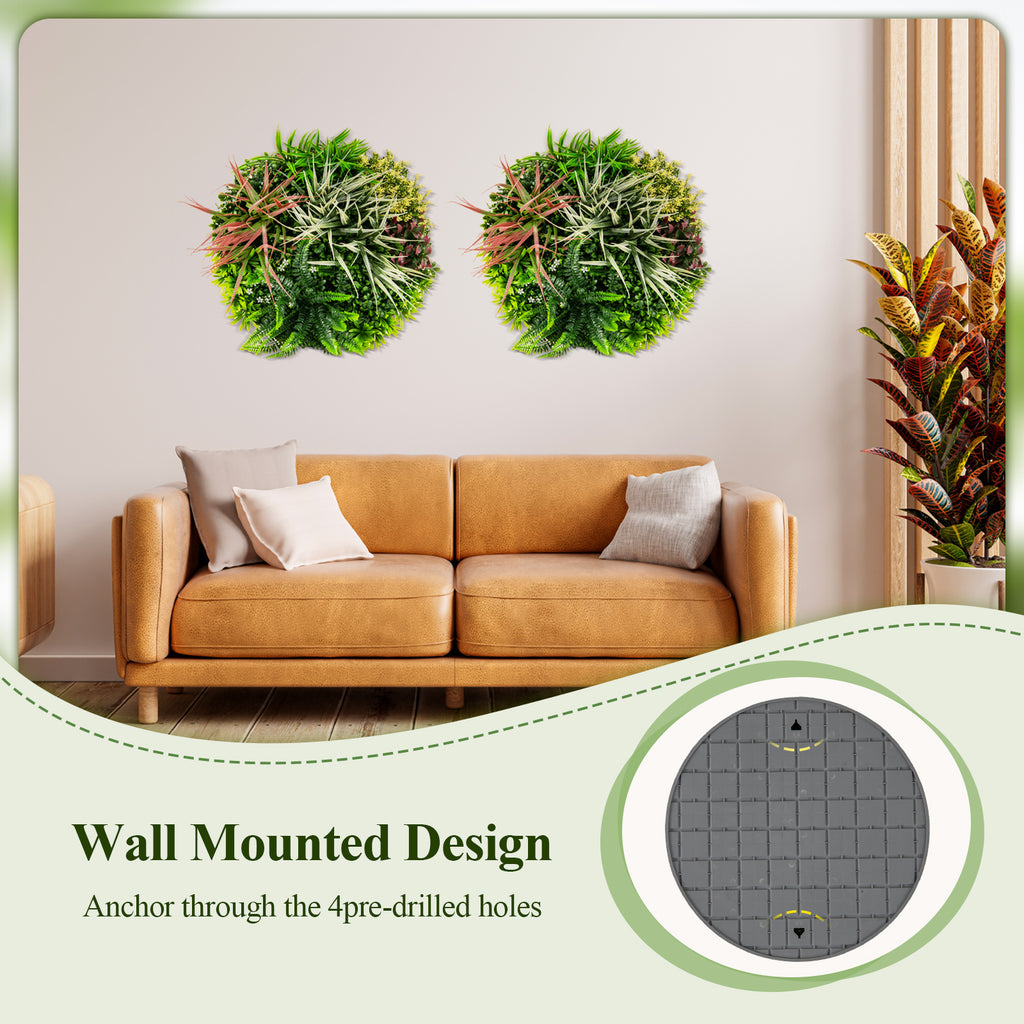 2 Pack Square Framed Artificial Foliage Wall Art - 9 Types of Imitation Plants